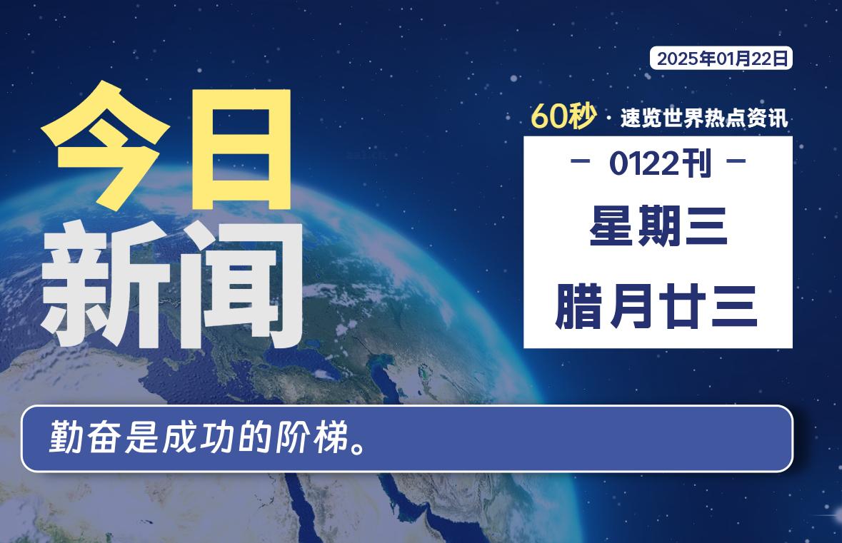 01月22日，星期三, 每天60秒读懂全世界！-网创有米
